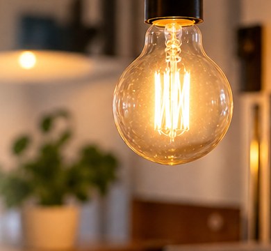 Warm electric light bulb